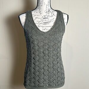 White House Black Market Green Crocheted Top     Size Medium